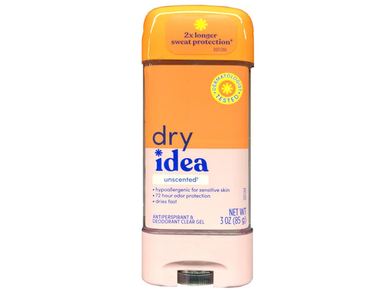 DRY IDEA Advanced Dry Unscented Antiperspirant & Deodorant Clear Gel, 3 Oz (Pack of 3)
