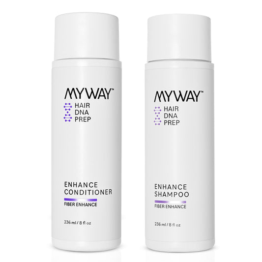 My Way Hair DNA Enhance Set - Volumizing Shampoo & Conditioner for Dry, Damaged Hair - Boosts Thickness, Repairs Breakage, Revives Shine