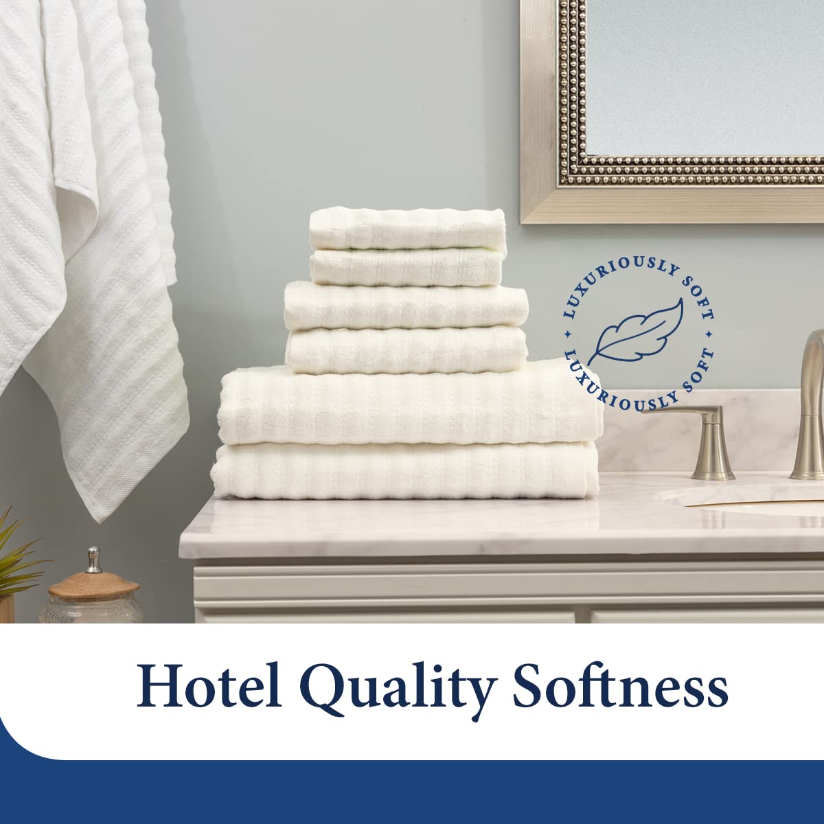 Cosy House Collection Luxury Rayon Derived from Bamboo Blend 2-Pack Towel Set - Ultra Soft, Absorbent and Quick Drying - Plush Cotton Hotel Spa…