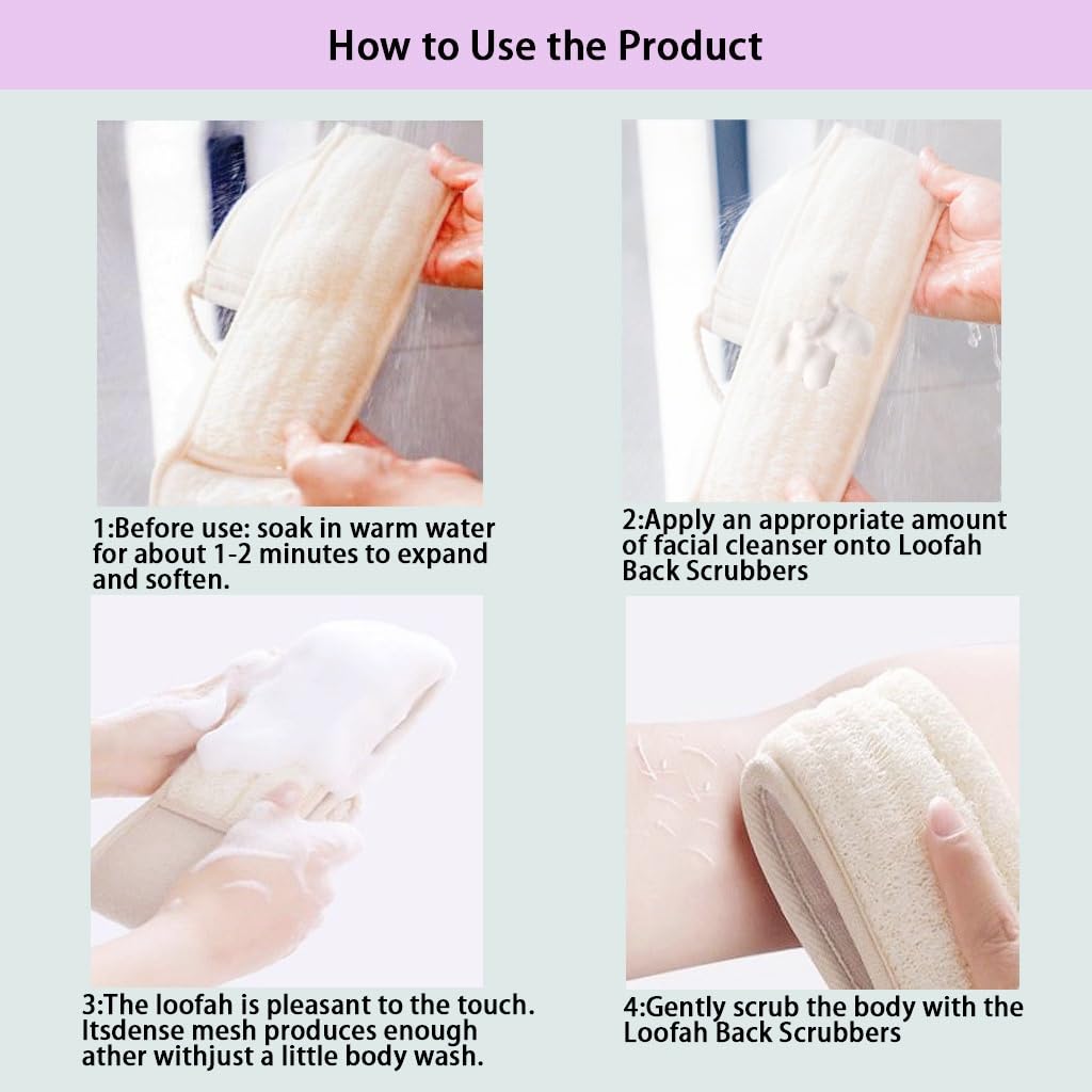 haikuluo Natural Loofah Back Scrubber,1 Pack Beauty and Personal Care haikuluo