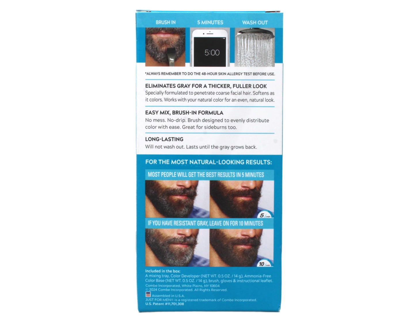 Just For Men Color Gel Mustache, Beard & Sideburns 115 Jet Black 1 Each (Pack Of 5)