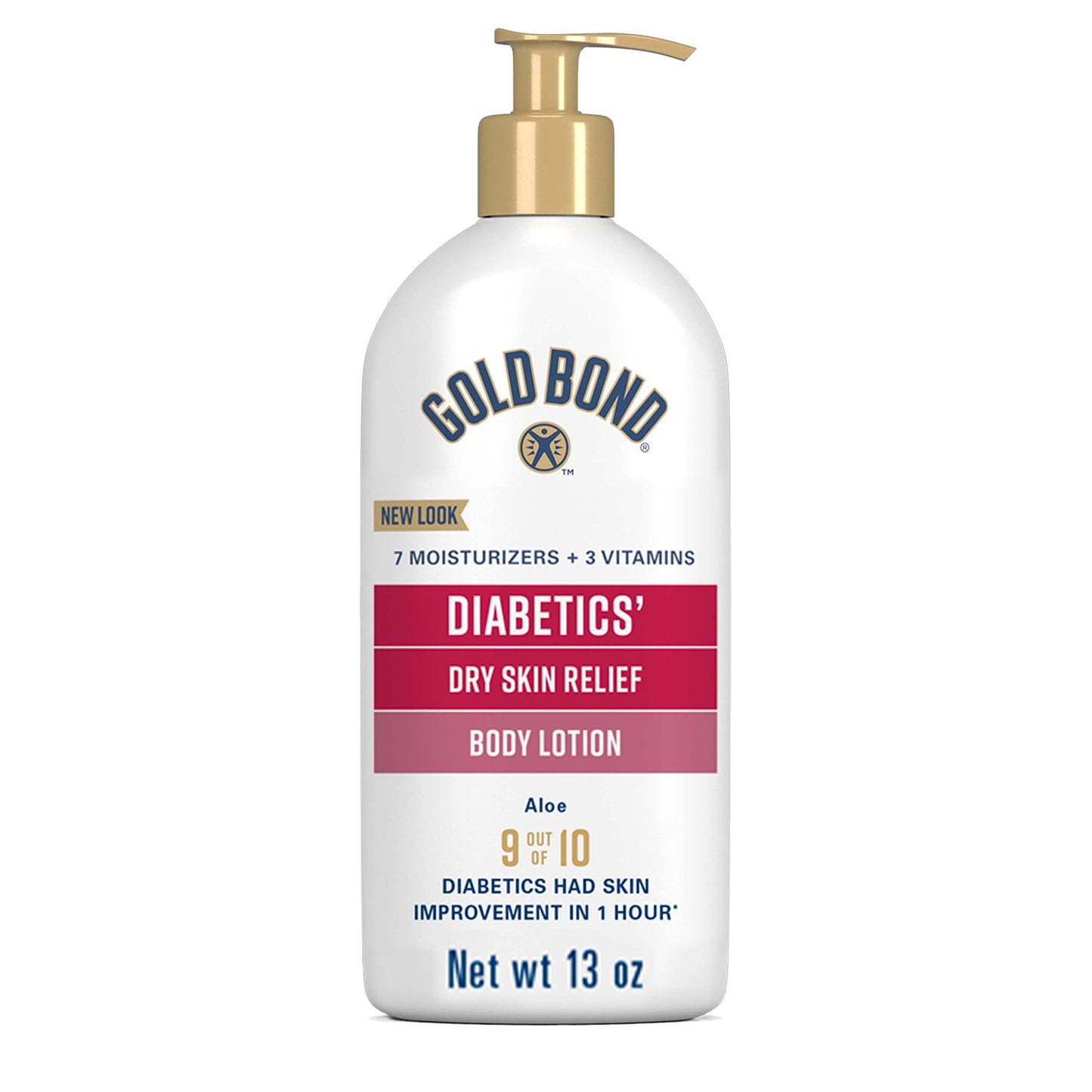 Gold Bond Diabetics' Dry Skin Relief Body Lotion, 13 oz., With Aloe to Moisturize & Soothe, Diabetic Lotion for Dry Skin