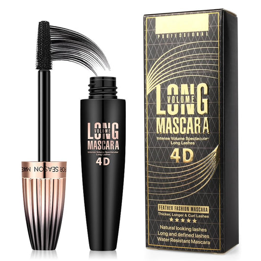 4D Silk Fiber Lash Mascara, Waterproof Long Lasting Mascara Black Volume and Length Natural, Exquisitely Full, Lengthening Thickening Softer Fuller Beauty and Personal Care FGHJ Default Title