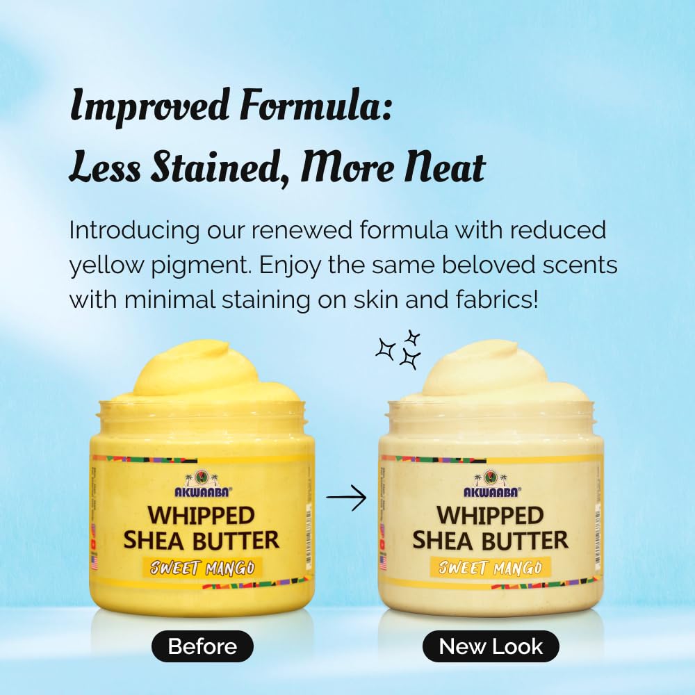 AKWAABA Whipped Shea Butter (Baby Powder) - Nourishes & Moisturizes | Made with Shea Butter | No Dyes & Parabens | 12 oz / 340 g
