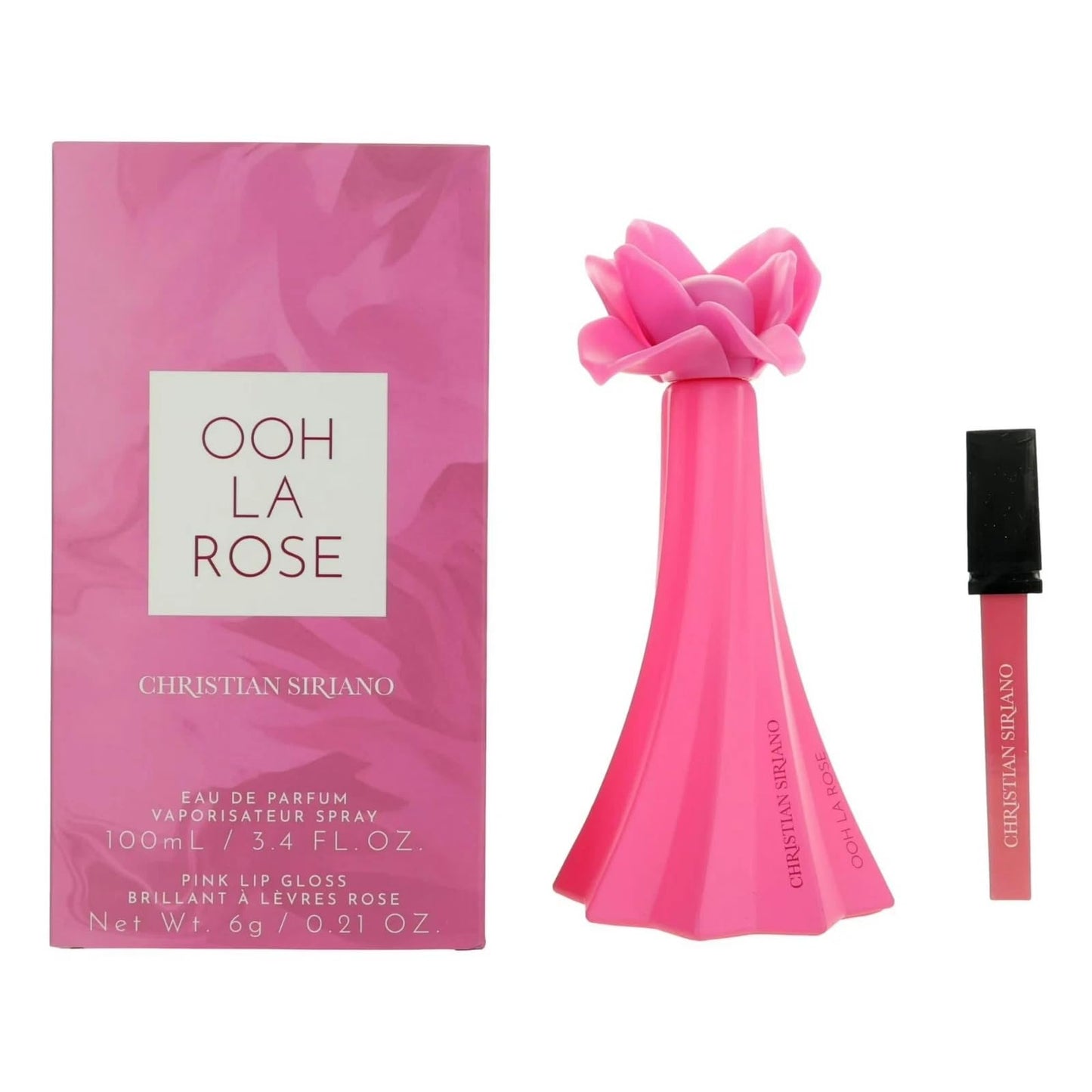 Ooh La Rose By Christian Siriano, 3.4oz Edp Spray Women With Lip Gloss