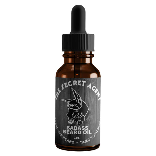 Badass Beard Care Oil For Men - Secret Agent Scent, 1 Ounce - All Natural Ingredients, Keeps Beard and Mustache Full, Soft and Healthy Beauty and Personal Care Badass Beard Care