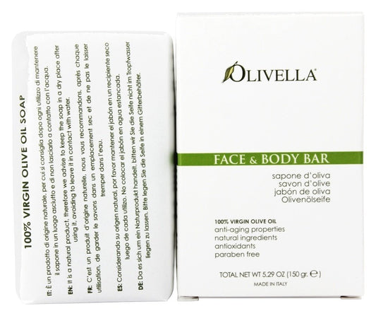 Olivella Virgin Olive Oil Face and Body Bar Soap, 5.29 oz., 3 Piece Beauty & Personal Care Olivella