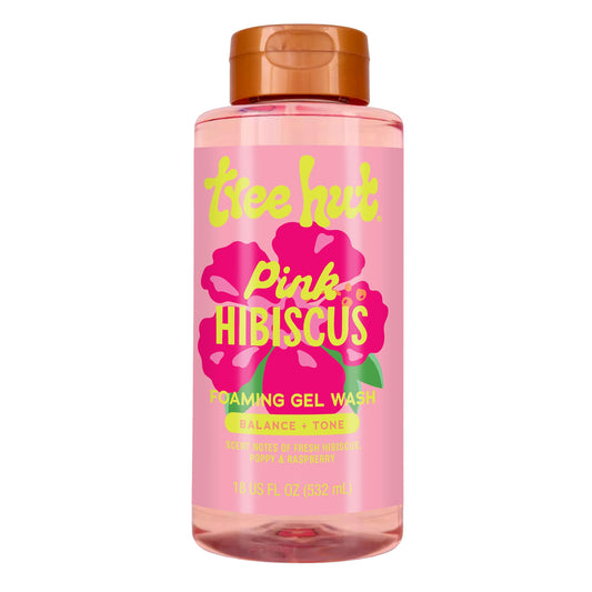 Tree Hut Pink Hibiscus Foaming Gel Wash, Hydrating & Moisturizing Body Wash with Shea Butter & Nourishing Essential Oils, Daily Cleanser for Soft