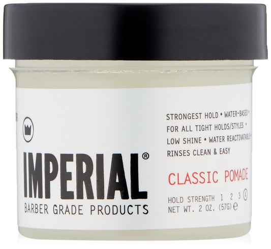 Imperial Barber Grade Products | Classic Pomade, 2 oz | TSA Approved | Travel Sized | Strong Hold | Low Shine | Water-Based | Easy to Wash Out |