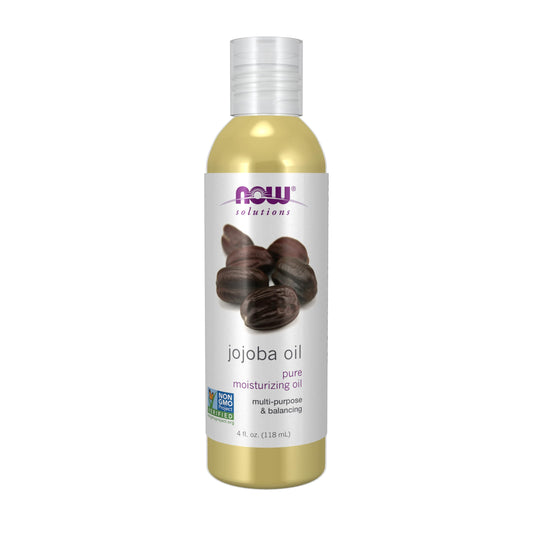 NOW Foods Solutions, Jojoba Oil, 100% Pure Moisturizing, Multi-Purpose Oil for Face, Hair and Body, 4-Ounce Beauty & Personal Care NOW Foods