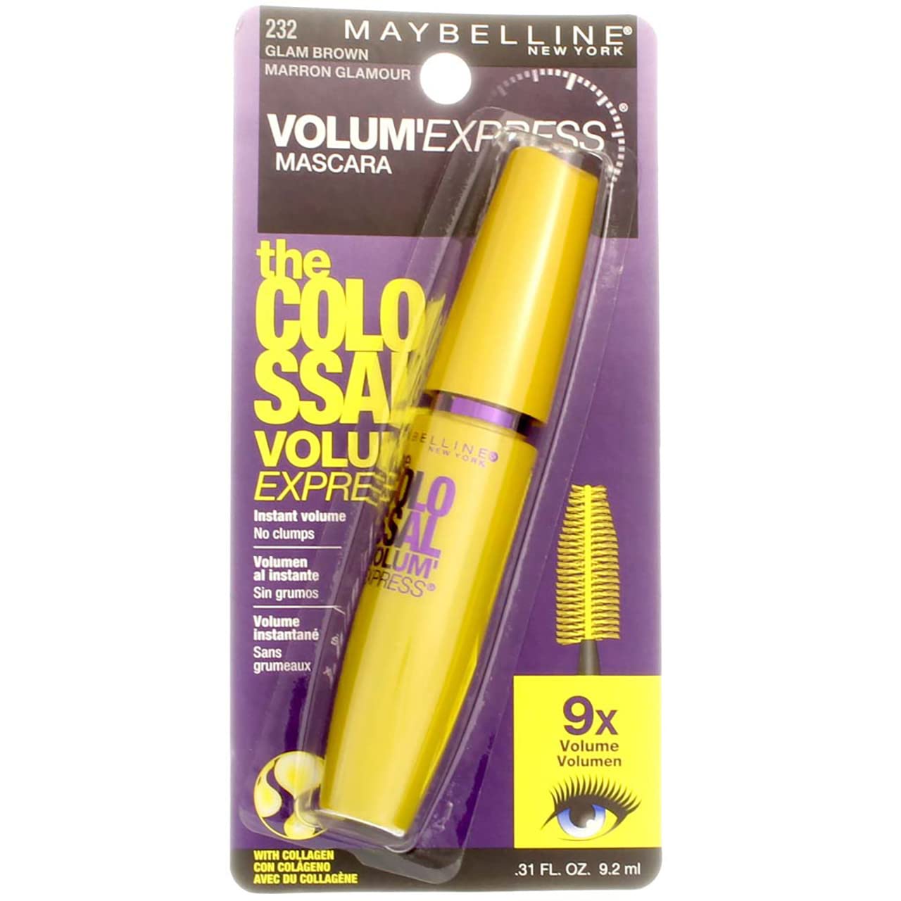 Maybelline Volum Express The Colossal Mascara, No. 232 Glam Brown, 0.31 Ounce