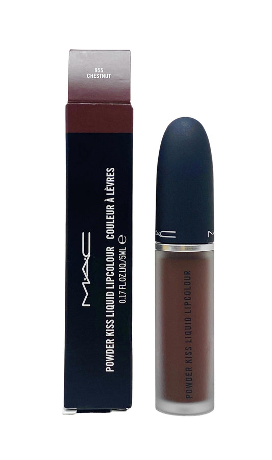 MAC Cosmetics Powder Kiss Liquid Lipcolour - 955 Chestnut (Deep warm brown) .17 oz / 5 ml