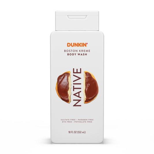 Native Body Wash, Dunkin Boston Kreme, Contains Naturally Derived Ingredients | For Women & Men, Sulfate, Paraben, & Dye Free Leaving Skin Soft