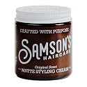 SAMSON'S HAIRCARE Matte Styling Cream, Best Matte Finish with Easy Application, Nourishes and holds hair, Ideal for both Men & Women, 4 oz.