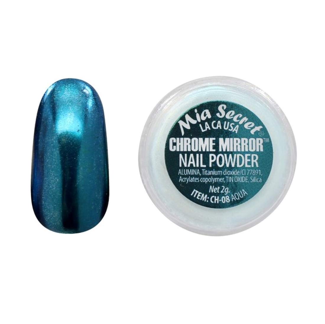 Mia Secret Chrome Mirror Nail Powder - The Origenal Holographic Aqua Manicure Nail Art Decoration For Mirror Effect Nails Beauty & Personal Care Mia Secret