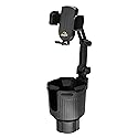 Armor All 2-in-1 Cup Holder Cell Phone Holder, Dual Cellphone Car Mount and Cupholder, XL Cupholder Holds Bottles, 6” in Arm 360° Degree Rotatable…