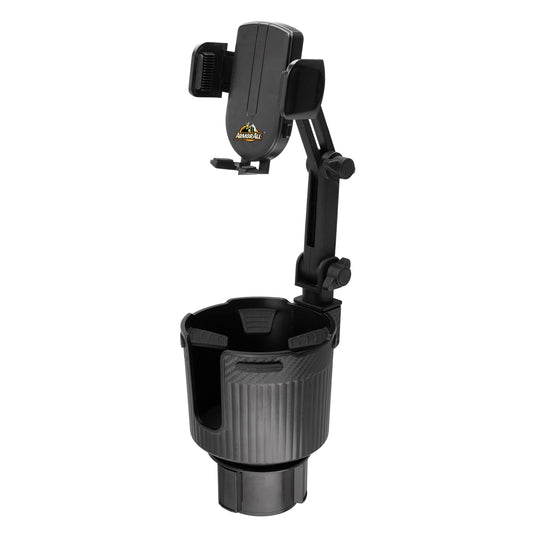 Armor All 2-in-1 Cup Holder Cell Phone Holder, Dual Cellphone Car Mount and Cupholder, XL Cupholder Holds Bottles, 6” in Arm 360° Degree Rotatable…