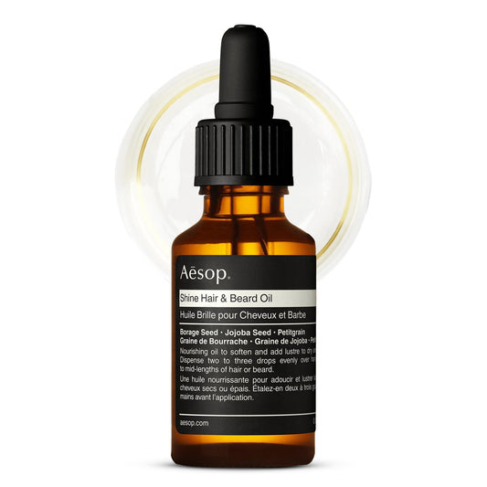 Aesop Shine Hair and Beard Oil - Moisture-Rich, Silicone-Free Oil for Full Beards and Hair - Softens Coarse Texture - No Greasy Buildup - Earthy Beauty and Personal Care Aesop