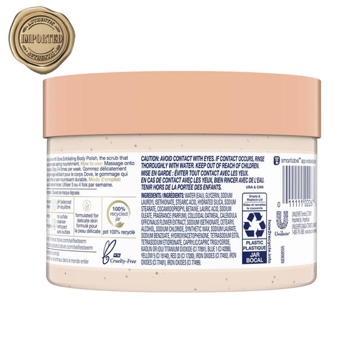 Dove Exfoliating Body Polish Scrub for Silky Skin Oatmeal & Calendula Oil Body Scrub Exfoliates & Gives Lasting Nourishment 10.5 oz Beauty & Personal Care Dove