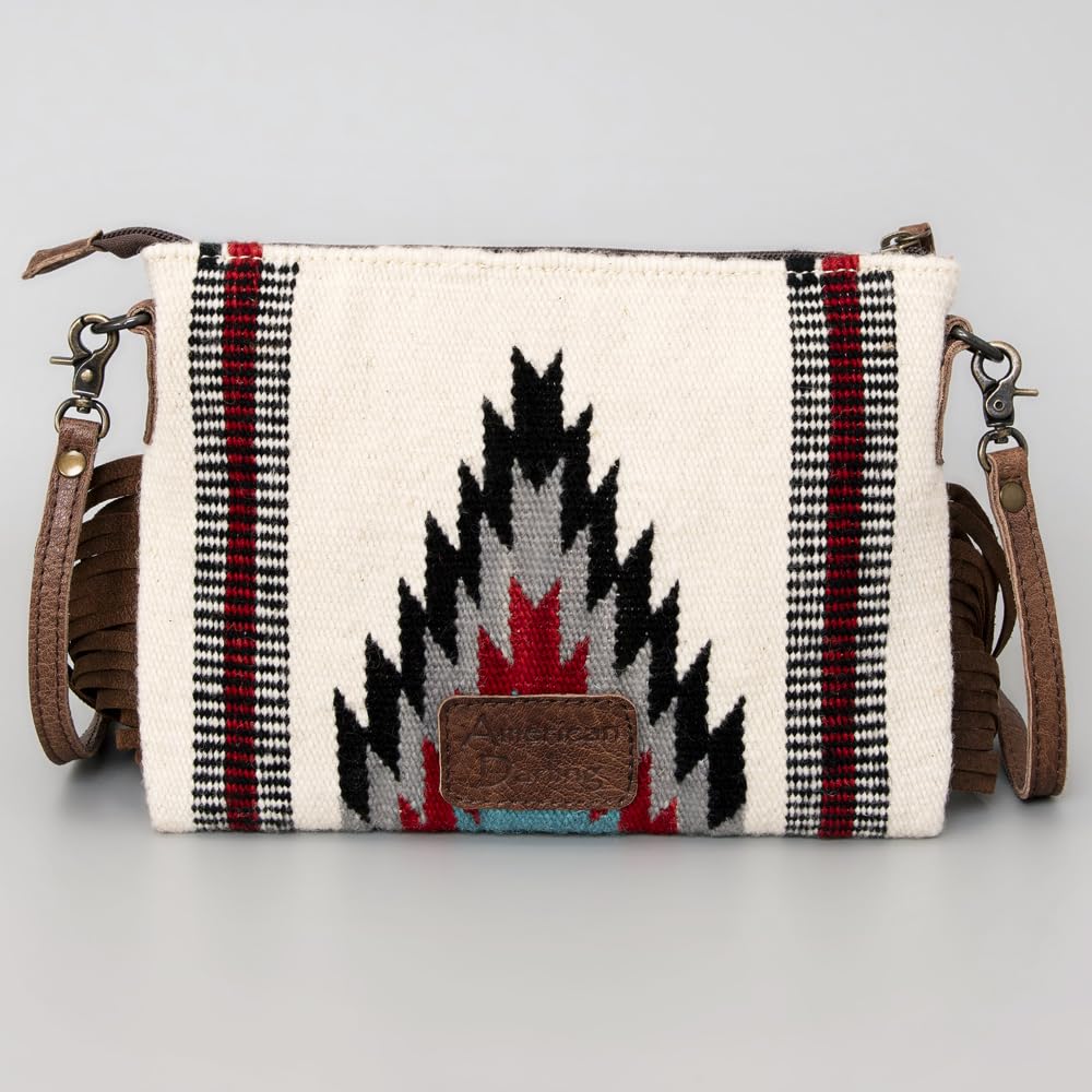 American Darling Women's Crossbody Bag Western Saddle Blanket Genuine Leather Handbag and Ladies Purse
