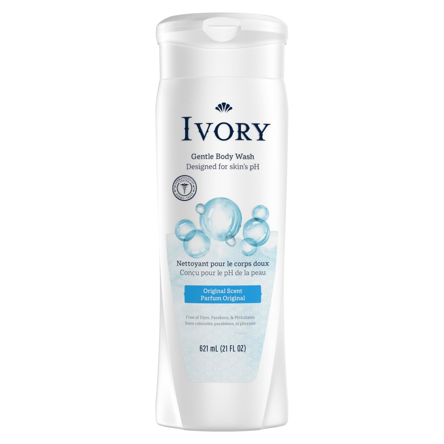 Ivory Body Wash, Designed for the Whole Family, Gentle Formula, Free of Dyes Heavy Perfumes Parabens Phthalates & Silicones, Original Scent, 21 oz Beauty & Personal Care Ivory