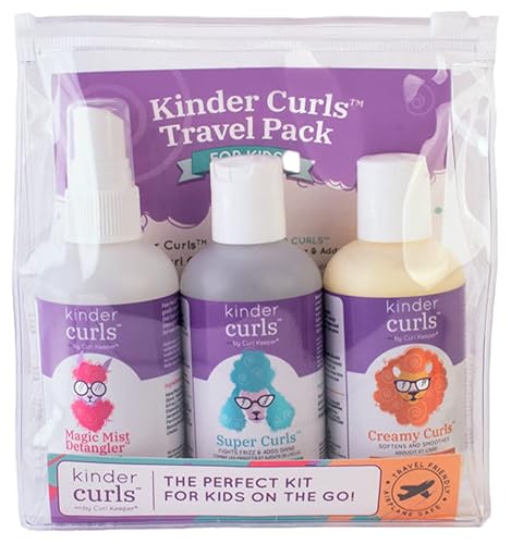 CURL KEEPER - Kinder Curls Kinder Travel Set - Complete Children's Hair Care Travel Set to Detangle, Define, and Soften Curly Hair (3.4 oz / 100 ml)
