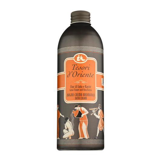 Tesori d'Oriente: "Fior Di Loto e Karité" ("Lotus Flower and Shea Butter") Bath Cream - 16.9 Fluid Ounces (500ml) Bottle [ Italian Import ]