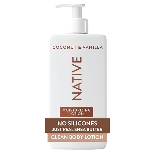 Native Body Lotion, Coconut & Vanilla, 48-Hour Hydration for Dry & Sensitive Skin, Made with Plant-Based Moisturizers like Shea Butter, Silicone