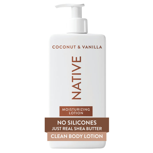 Native Body Lotion, Coconut & Vanilla, 48-Hour Hydration for Dry & Sensitive Skin, Made with Plant-Based Moisturizers like Shea Butter, Silicone