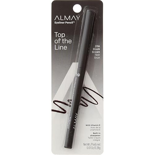 Almay Eyeliner Pencil, Black Brown [206], 0.01 oz (Pack of 4)