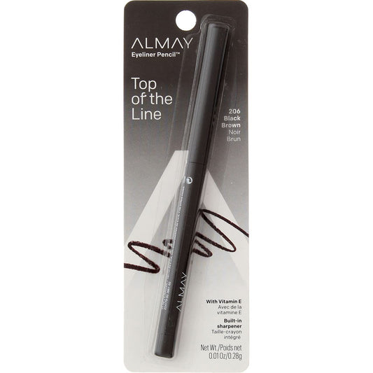 Almay Eyeliner Pencil, Black Brown [206], 0.01 oz (Pack of 10)