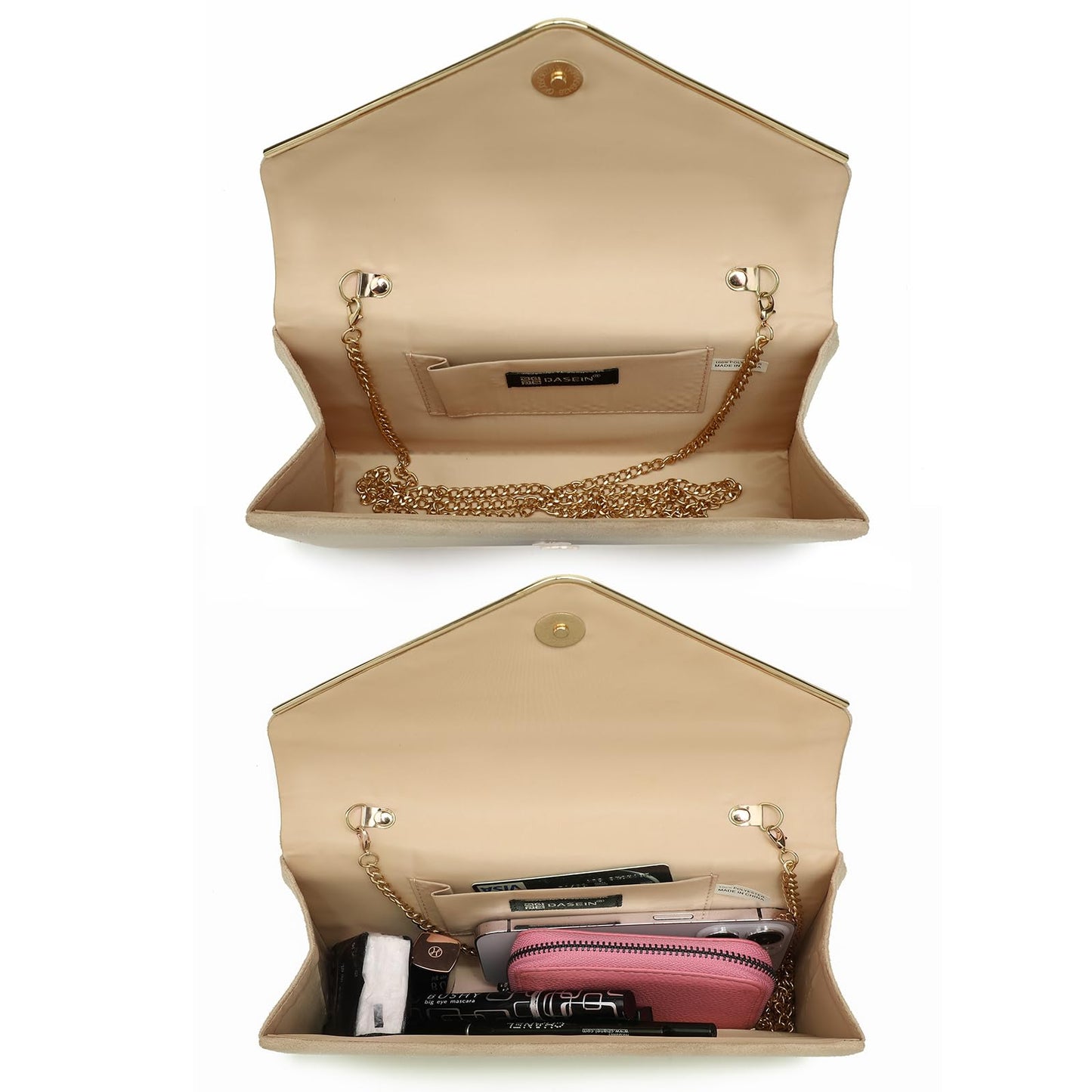 Dasein Women Faux Suede Evening Clutch Bags Formal Party Clutches Wedding Purses Cocktail Prom Clutches