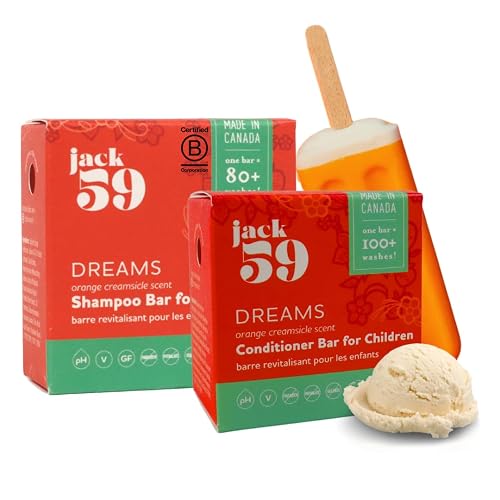 All Natural Shampoo and Conditioner Set for Kids with Essential Oils, Bar Shampoo and Conditioner Set for Overall Hair Health and Scalp Care, 3 oz & 2