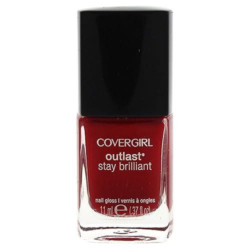 CoverGirl Outlast Stay Brilliant Nail Gloss, Red Revenge, 0.37 Ounce