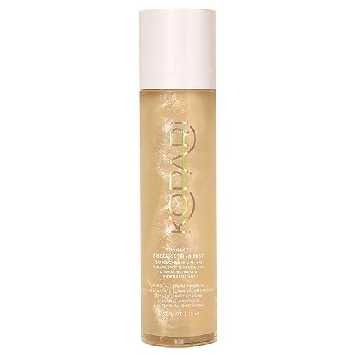 Kopari Sunglaze Sheer Setting Mist Sunscreen SPF 50, Weightless, Fast Drying, Ultra-Fine Setting Spray, Made With Hyaluronic Acid, Sets Makeup For A