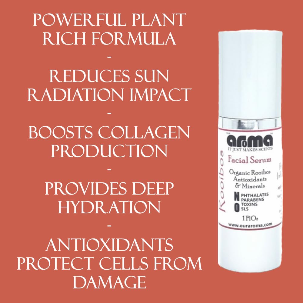Our Aroma Rooibos Tea Infused Facial Serum for Sensitive and Aging Skin - 1 FlOz