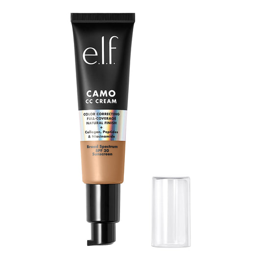 e.l.f. Camo CC Cream, SPF 30 Color-Correcting Medium-To-Full Coverage Face Foundation, Delivers An Airbrushed Finish, Vegan & Cruelty-Free, Medium 355