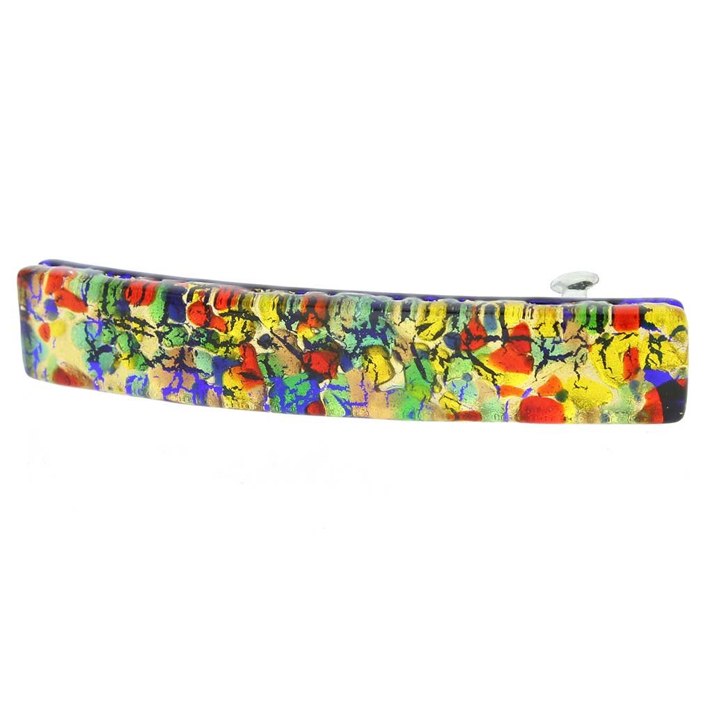 Glass Of Venice Murano Glass Venetian Reflections Hair Clip - Golden Meadow