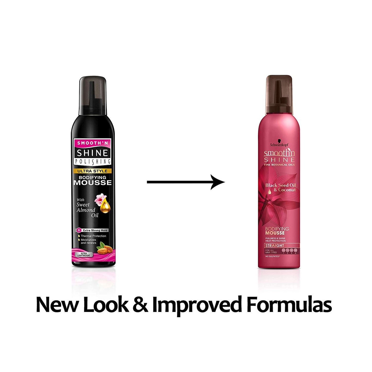 Smooth N Shine Straight Mousse Bodifying 9 Ounce Pump (266ml) (3 Pack)