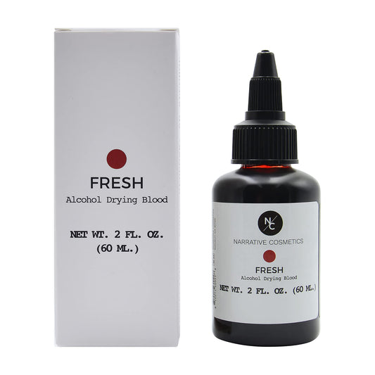 Narrative Cosmetics Alcohol Drying Blood - 2 fl oz | Dries to Touch, Keeps Wet Glossy Look | Won't Transfer or Smudge | SFX Wounds, Scabs, Gore |