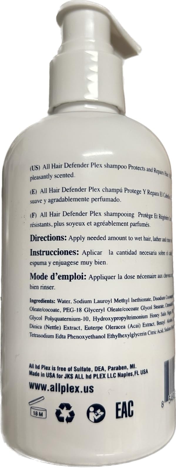 PLEX B.T Amazing Shampoo and Conditioner 8oz Duo - JKS International - Softens, Restores Damaged Hair - Hair Care - Shampoo and Conditioner Set
