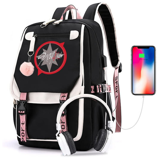 WGEEEY Kpop Stray Kids Backpack Merchandise, Stray Kids Book Bag Casual Backpack Gift