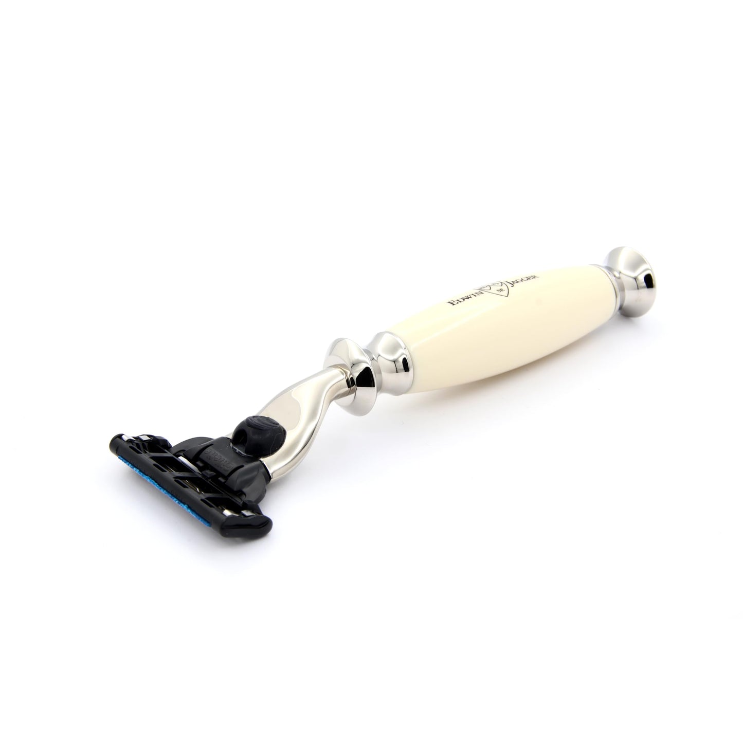 Edwin Jagger S81M587AMZ Imitation Ivory & Nickel Classic Shaving Set with Pure Badger Shaving Brush and Mach 3 Razor for Shaving Cream or Soap for Men Beauty and Personal Care Edwin Jagger