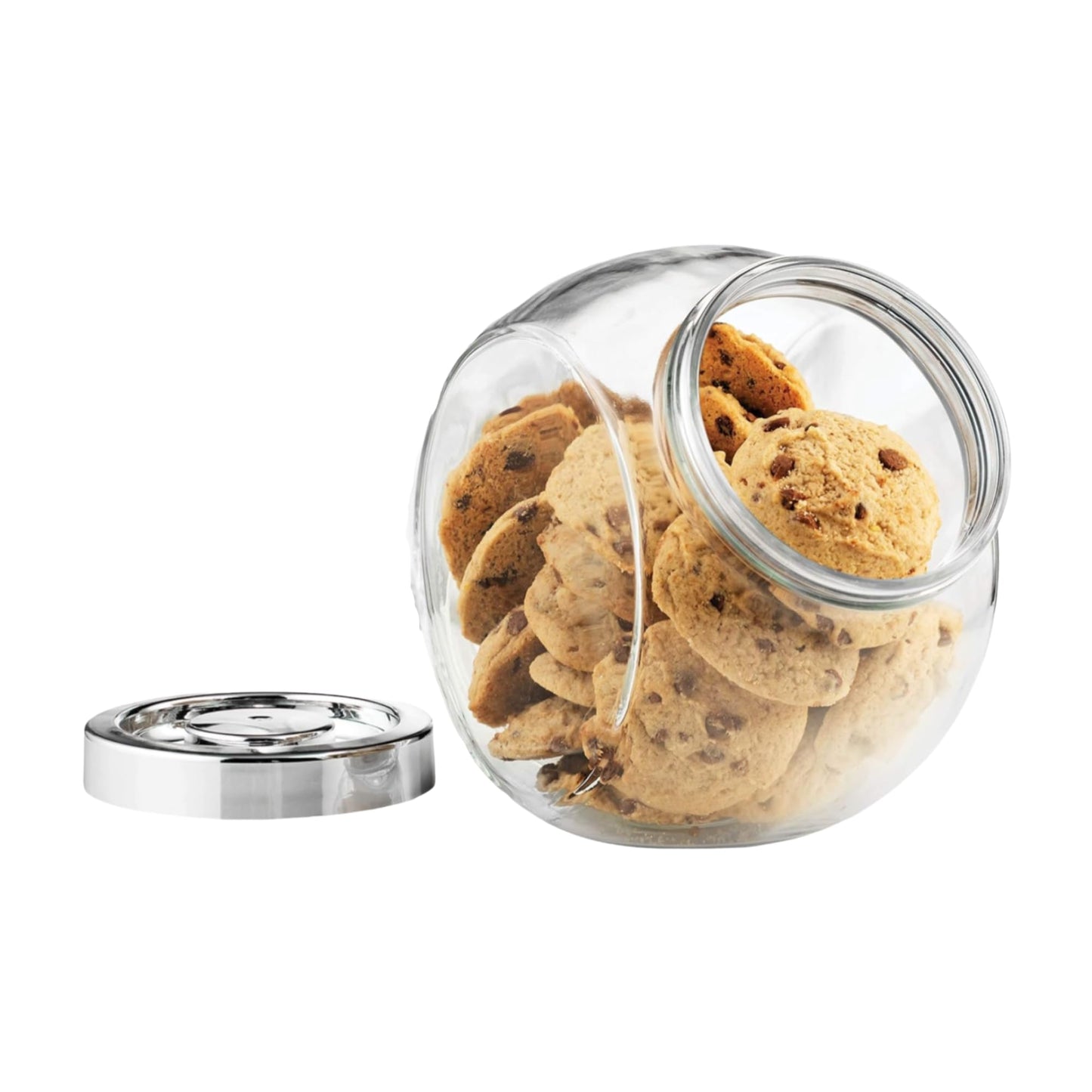 Bormioli Rocco Pandora Glass Candy Jar 75½-Ounce Cookie Jar with Plastic Airtight Seal Lid 2-Way Display, Bulk-Food Storage Jar for Snacks, Dry Food…