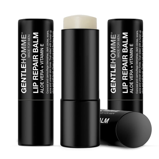 Gentlehomme - Lip Repair Balm - Men’s Lip Balm with SPF 15 - With Aloe Vera & Vitamin E - Repair & Hydrate Dry, Cracked, Chapped Lips - Long-Lasting
