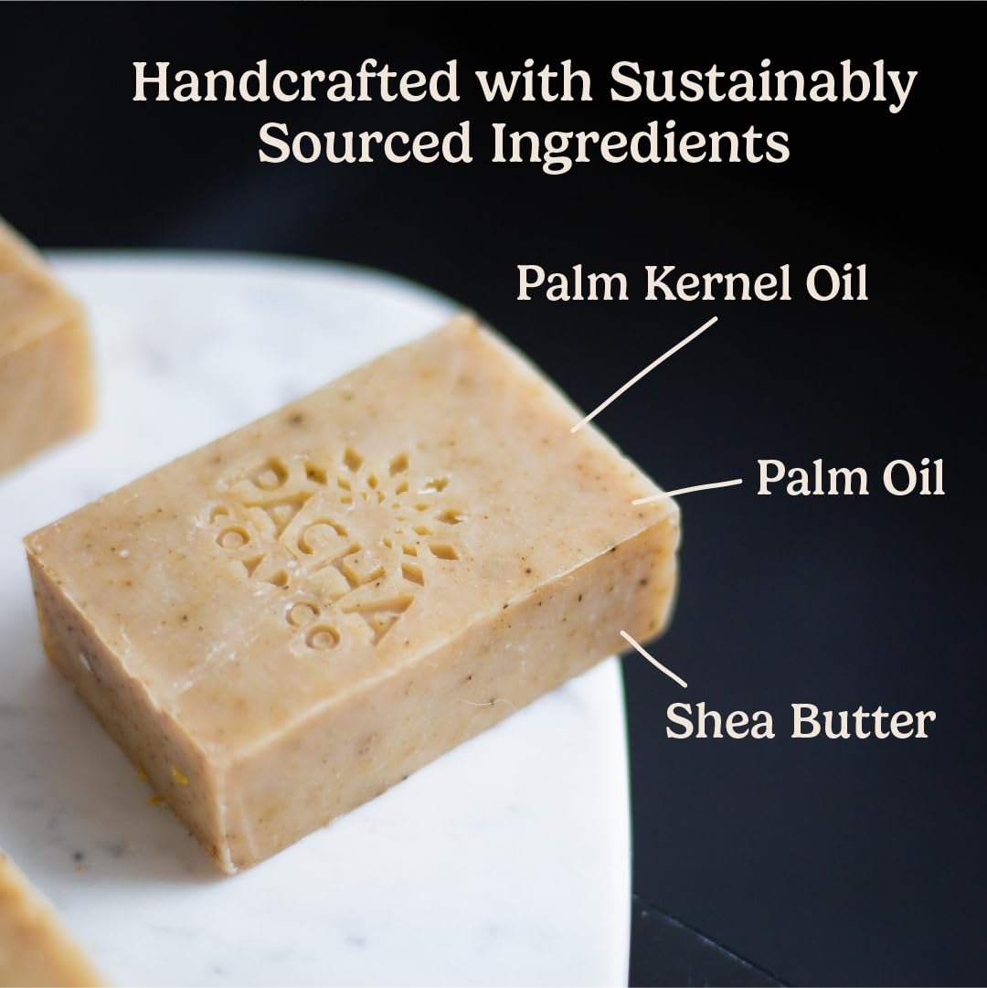 Pacha Soap Co. Dirty Hippie Bar Soap - Patchouli, Nutmeg, & Clove Scented Exfoliating Oat Body and Face Cleanser Bar Soap, Hydrating & Moisturizing
