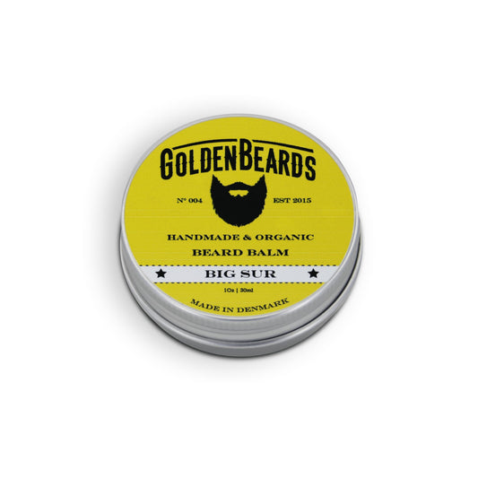 Golden Beards Organic Beard Balm Big Sur - Shea, Cocoa & Argan Butter Blend with Lime & Patchouli Scent - 30ml Vegan Beard Softener & Styling Balm Beauty and Personal Care Golden Beards Kobenhavn BALM GROOMING OIL