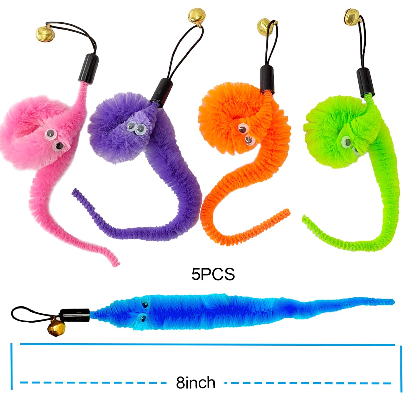 ZPH Interactive Cat Toys – 2 Retractable Wands, 9 Teasers & Hanging Door Toy for Indoor Cats, Fun Feather Play & Chase Exercise for Kittens