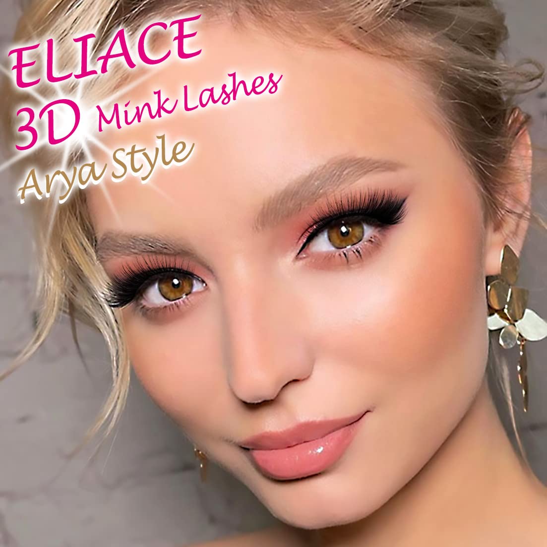 Eliace False Eyelashes Natural look Cat Eye Lashes Wispy Strips,15 Pairs 3D Mink Lashes Fake Eyelashes Volume Fluffy Thin Soft Band Comfortable Long