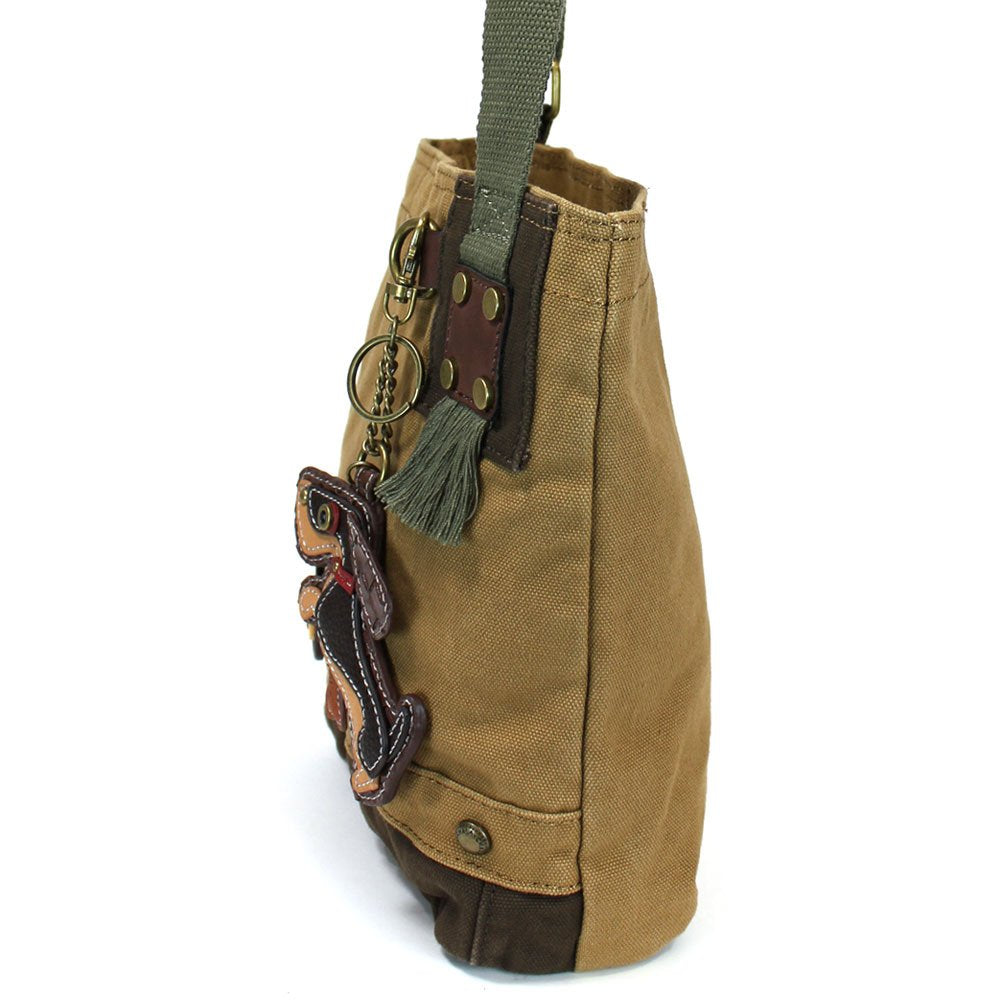 CHALA Patch Crossbody Bag Weiner Dog Dachshund Multi-color (Brown)